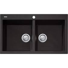 oliveri santorini black double bowl 32l