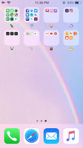 Rainbow Iphone Home Screen Layout Iphone Layout Iphone Organization