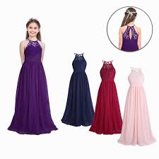 Ein cooles winterkleid in rosa. Madchen Kleid Kinder Festlich Spitze Langes Kleider Hochzeit Blumenmadchenkleid Ebay