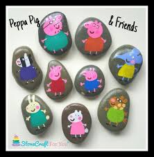 Peppa Pig Story Stones X You Can Find Me On Facebook Https M Facebook Com Stonecraftforyouuk Stone Painting Rock Painting Designs Rock Crafts