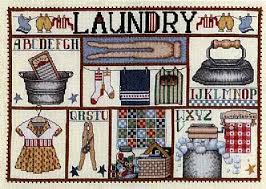 Free bathroom counted cross stitch patterns. Laundry Cross Stitch Design