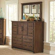 Update your bedroom storage with modern dressers and chests. Sutter Creek Tall Dresser With 2 Doors Wire Brushed Acacia Veneer