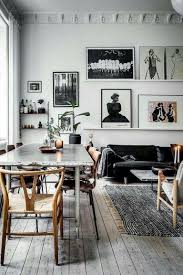 Black And White Gallery Wall Dining Room 23 Cool Black And White Wall Gallery Decorating Ideas For Living Room Living Room Scandinavian Modern Living Room Scandinavian Scandinavian Design Living Room
