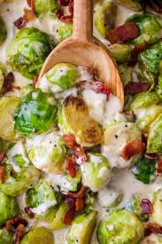 Thank goodness for turkey bacon, because we are trying to cut down this delicious side dish of pan fried brussels sprouts with turkey bacon, parmesan, and toasted pine nuts will have everyone reaching for seconds. Brussels Sprouts In Alfredo Sauce Video Natashaskitchen Com