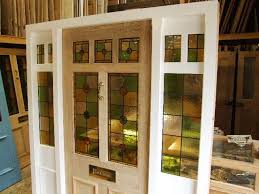 Stained Glass Doors With Sidelights Stained Glass Front Door With Frame And Sidelights Glass Front Door Front Door Entryway Interior Barn Door Hardware