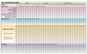 Asthma Peak Flow Meter Chart Template Readings Adults Check