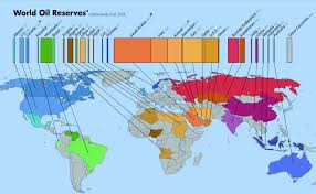 This Projection Shows The Oil Reserves Throughout The Globe I Really Like The Annotations Added To This Map I Shows W Data Visualization World Oil Data Map