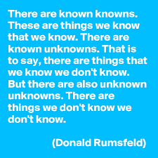 Punctuation is of little help, unless perhaps we innovate something like, …the three kinds of knowledge: There Are Known Knowns These Are Things We Know That We Know There Are Known Unknowns