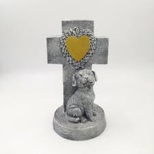 A cross is a symbol of faith, memory of someone, a sacrifice that was made. China Polyresin Memorial Cross Dog Garden Solar Light China Dog Garden Solar Light Cross Garden Solar Light