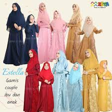 Baju syari couple ibu dan anak terbaru awal tahun 2018, bisa dijadikan pilihan untuk muslimah yang ingin model dress brokat terbaru 2018 edisi mawaddah couple by cynarra bisa di jadikan pilihan baju model baju muslim keluarga 2018 terdiri dari ayah, ibu dan anak perempuan bisa di beli. Jual Gamis Brokat Couple Ibu Anak Terbaru Lazada Co Id