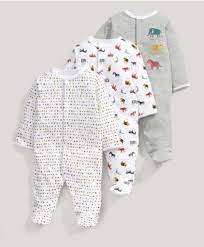 animal sleepsuits set of 3