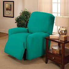 madison stretch jersey aqua recliner slipcover solid large slipcovers for chairs recliner cover furniture