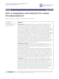 Pdf Diet As Prophylaxis And Treatment For Venous