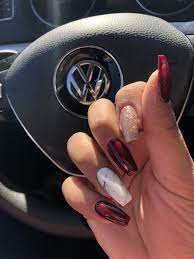 Ombre Fall Nails Fall Nails Dark Burgundy Fall Nails Shortfallnails Mattefallnails Classy Nail Designs Fall Acrylic Nails Marble Nail Designs