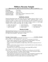 military resume job resume template