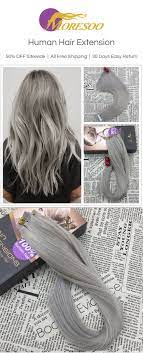 Moresoo Human Hair Extension At Www Moresoo Com Get The New Look With Hairs Of Your Dream Grey Hair Extensions Human Hair Extensions Red Hair Extensions