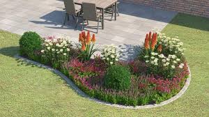 Ein Blumenbeet Vor Einem Haus Garten Blumenbeete Pflanzen