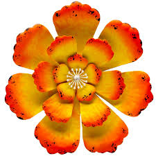 Shop for metal wall flower at bed bath and beyond canada. Songxin Metal Flowers Wall Decor Outdoor Wall Art Flower Wall Hanging For Bathroom Living Room Bedroom Office 12 2 Inch Yellow Buy Online In Antigua And Barbuda At Antigua Desertcart Com Productid 178069758