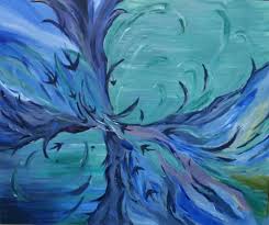 Mavi Kuslar Blue Birds By Aysegul Kivrik Tua Acryliconcanvas 120x100 Gallerymak Sanat Resim Sanatsal Ozgurluk Soyut Kusla Soyut Sanat Tablolar
