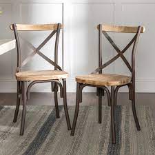 Maybe you would like to learn more about one of these? Woven Paths Rustic Solid Wood And Metal Dining Chairs Set Of 2 Walmart Com Walmart Com