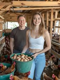 Elon's Speech : Innovation meets dedication. When Elon Musk steps onto an egg  farm and meets a hardworking woman farmer, it's a powerful reminder that  the future is built not only in
