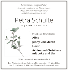 Traueranzeigen von Petra Schulte