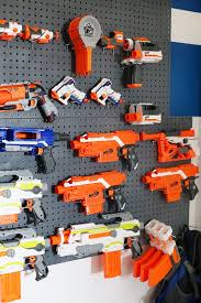 The images that existed in diy nerf gun storage ideas are consisting of best images and high character pictures. Nerf Wall Pegboard Storage Sugar Bee Crafts