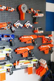 Other cool nerf gun storage ideas. Nerf Wall Pegboard Storage Sugar Bee Crafts