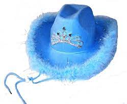 Blue Lightup Feather Tiara Girl Womens Cowgirl Hat Western Cowboy Cowgirl Hats Cowgirl White Cowboy Hat