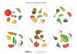 Parler Anglais Jeu Anglais Dobble Fruits Et Legumes Fruits And Vegetables Learn English Decorative Plates High Five Print