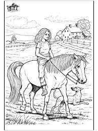 Horse for girls coloring pages are a fun way for kids of all ages to develop creativity, focus, motor skills and color recognition. Girl Riding Her Horse With Dog Happily Running Along Detailed Farm Scene Coloring Page With Pasture Horse Coloring Books Horse Coloring Pages Horse Coloring