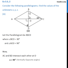 • five measurements can determine a quadrilateral uniquely. Ex 3 3 2 Consider The Parallelograms Find The Values Of X Y Z