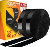 Amazon.com: Hook and Loop Tape Roll with Heavy Duty Adhesive Industrial  Strength Easy to Cut, Strong Hook and Loop Strips with Sticky Back, Black 1  ...