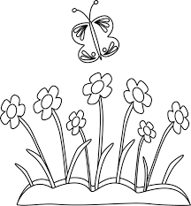 Black And White Outline Flower Clipart Summer Garden Dreaming Spring Coloring Sheets Flower Coloring Pages Coloring Pages