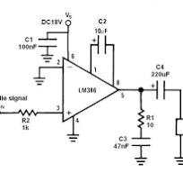 LM386 monofoniczny wzmacniacz audio 700mW; klasa AB; DIP8 ...