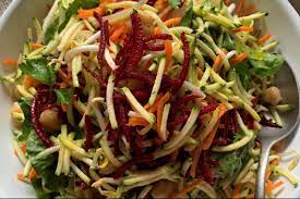 Summer Vegetable Salad With Chickpeas Nz Herald Recipe Summer Vegetable Vegetable Salad Food Processor Recipes