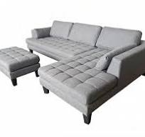 S168RYE Contemporary Golden Yellow Microfiber Fabric Sectional Sofa Chaise Ottoman — Stendmar
