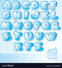 Ice Font Vector Image On Vectorstock Lettering Fonts Lettering Lettering Styles