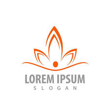 زهرة اللوتس اللون البرتقالي تصميم مفهوم الرمز البياني قالب Lotus Flower Logo Design Flower Logo Design Lotus Flower Logo