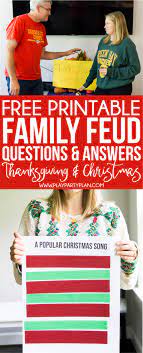 It's not often that a game show contestant brings home a whopping zero points, but that's exactly what anna sass did on tuesday's fast money portion of family feud. Free Thanksgiving Christmas Family Fued Questions Play Party Plan