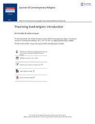 이브의 사랑 / eve's lovechinese title: Pdf Theorizing Lived Religion Introduction