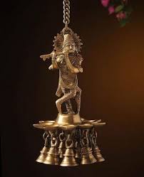 A single shelf pooja room design in a quiet space / niche in a home. Buy Krishna Wall Hanging With Diya Online At Lowest Prices In India Puja N Pujari