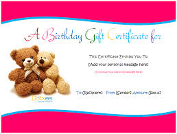 Birthday Gift Certificate Template Birthday Gift Certificate Templates For Girls And Boys Gift Certificate Template Certificate Templates Gift Certificates