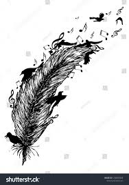 Birds Of A Feather 2019 Flying Birds And Feather And Music Notes Silhouette Tattoo Design In Black And White Feather Tattoos Music Tattoos Music Notes Tattoo