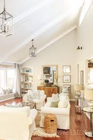 Half vaulted ceiling with beams. My Light And Airy Living Room Transformation Ikea Furniture