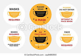 The appropriate use, storage and cleaning or disposal of masks are essential to make them as effective as clean your hands before you put your mask on, as well as before and after you take it off, and after you touch it at any time. Sign Please Wear A Mask Please Wear A Mask Icons Set On White Background Sign For Please Wear A Face Mask Avoid Virus Canstock