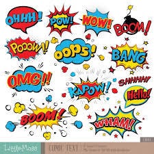 Comic Text Digitale Clipart Superheld Text Clipart Etsy