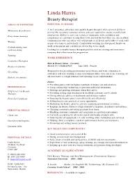 Ces modèles de curriculum vitae sont prêts. Beautician Cv Format Pdf Fill Online Printable Fillable Blank Pdffiller