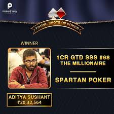 Aditya Sushant Instab0mber Is The Young Shot Of Poker He Shipped The Massive 1cr Gtd Sss The Millionnaire On Thespa In 2020 Poker Tournament Poker Face Poker Run