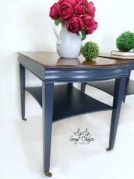 End Tables Painted Navy Furniture Painted Table Painted End Tables